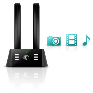 GoFlex net overview storage system with camera, film & music icons