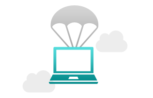 momentus laptop overview laptop and parachute icon