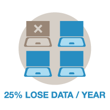 25% Lose Data / Year