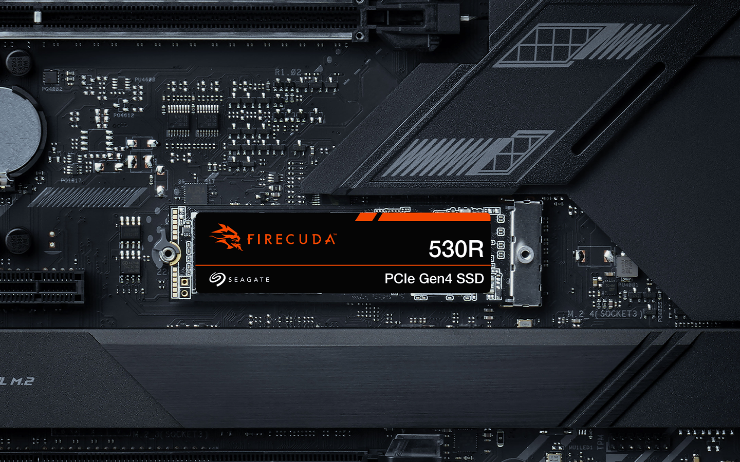 FireCuda 530R PCIe Gen4 SSD is featured in a laptop.