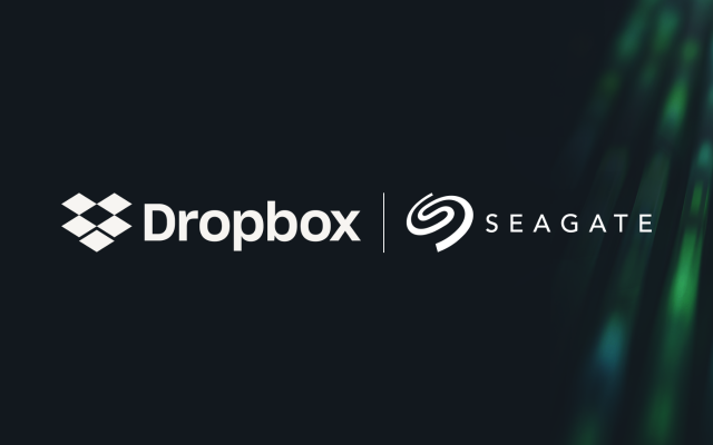 Dropbox and Seagate logos in a partnership lockup.