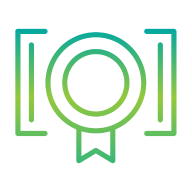 Green graduation cap icon representing learning.