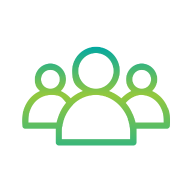 Green icon representing a group of people.