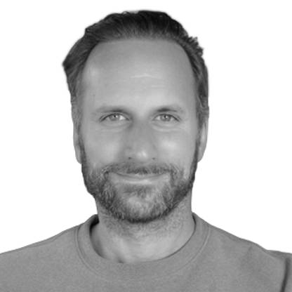 Black and white photo of Paul Langston, Seagate senior director of brand and integrated marketing.