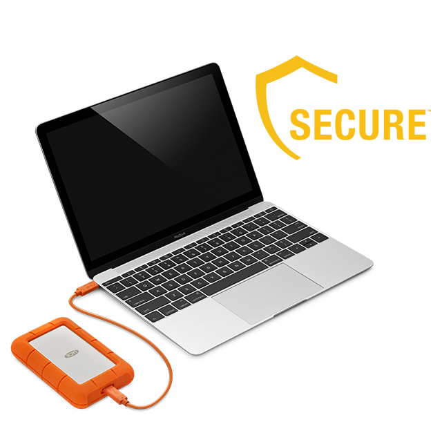 LaCie Rugged Secure 2TB Portable External Hard Drive USB-C - Shock LaCie Rugged Secure 2TB Portable External Hard Drive USB-C - Shock
