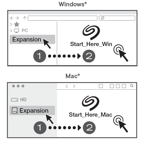 Start Here set up on computer