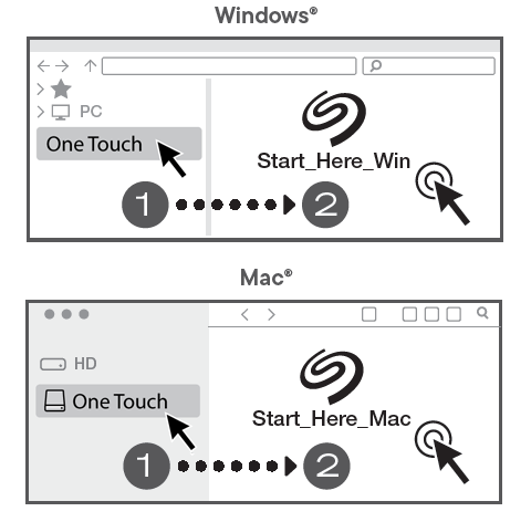 Start Here set up on computer