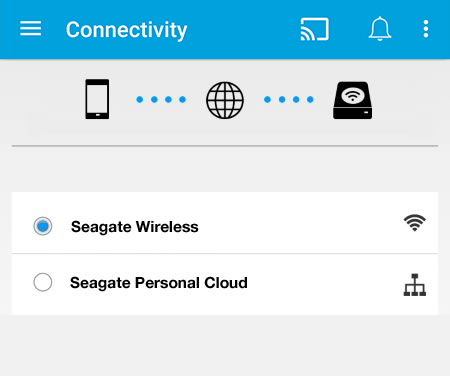 Android user manual. Seagate Media app. Приложение для соединения с Wireless Storage Box.
