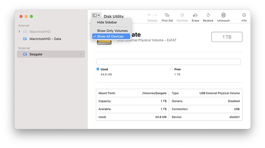 to format your drive ExFAT on macOS 11 (Big Sur) and | Support Seagate