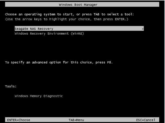 Seagate NAS Recovery image