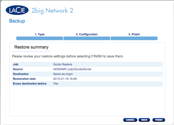 Restore Summary