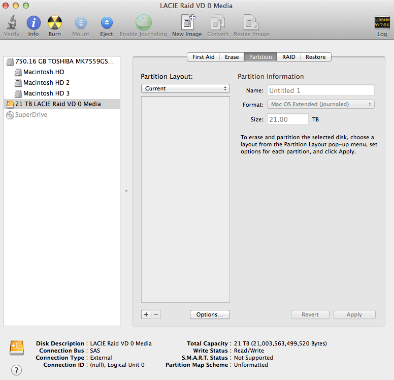 Capture d'écran de la disposition de la partition