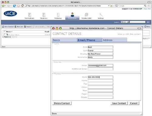 Contacts Screen
