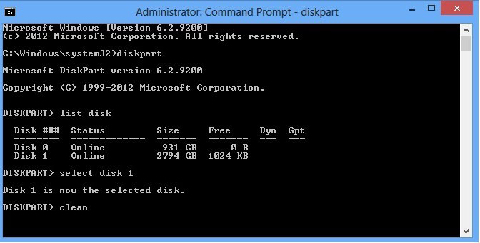 How to Diskpart Erase/Clean a Drive Through the Command Prompt