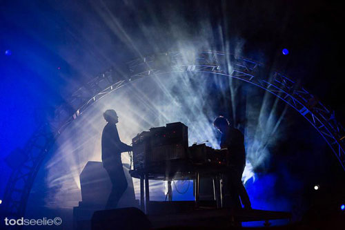 Photo by Tod Seelie of Simian Mobile Disco at FYF Fest 2012
