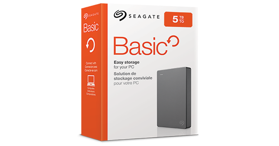 Foto della confezione dell'unità Seagate Basic