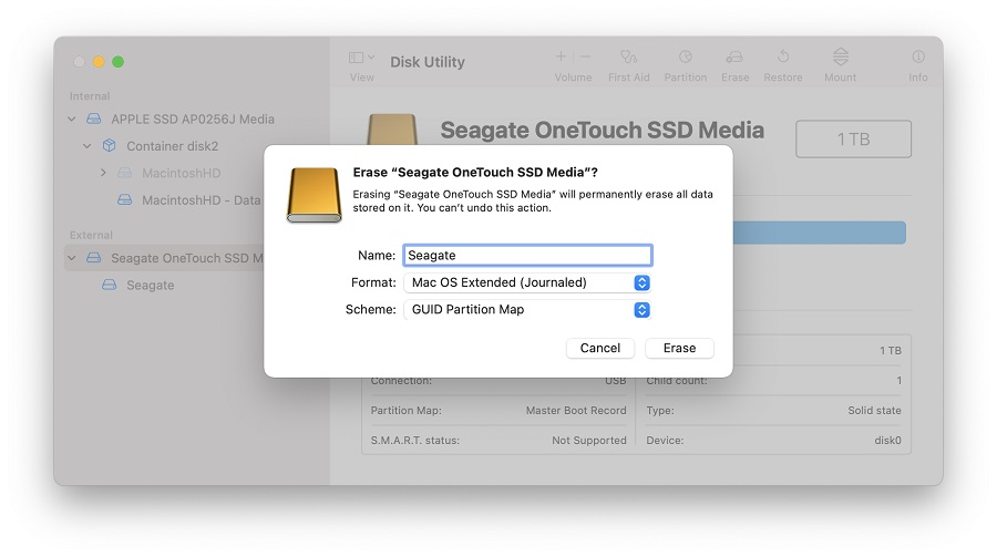 configure drive for mac and windows