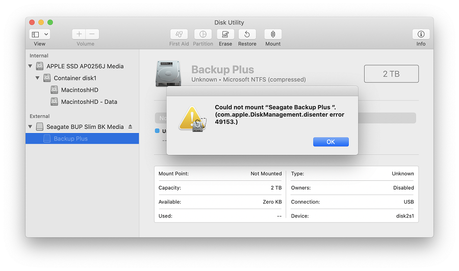 macbook external cd drive not mounting disk