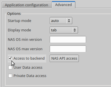 Access to backend setting