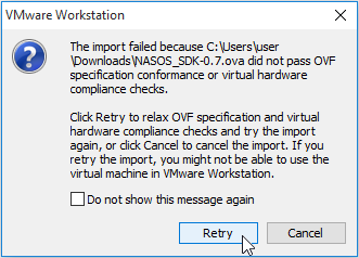 OVF specification failed