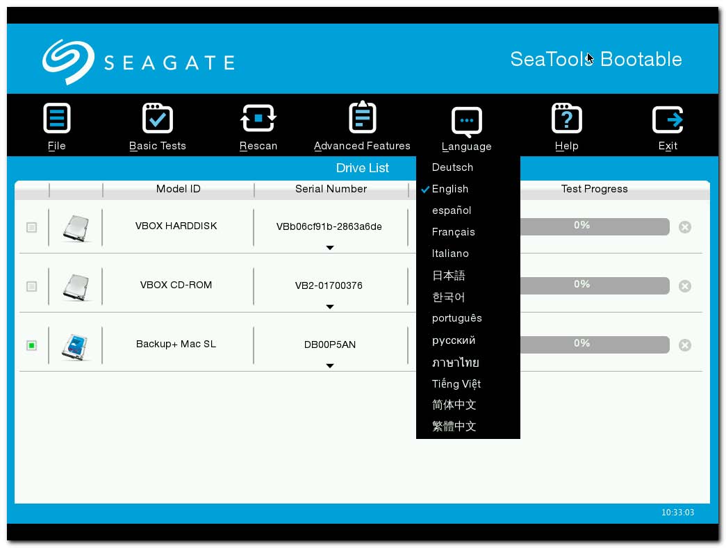 SeaTools Bootable User Manual Screenshots