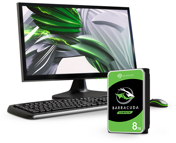 Изображение 3,5-дюймового жесткого диска Seagate BarraCuda емкостью 8 ТБ для настольных ПК