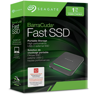 Seagate Barracuda Fast SSD 500GB External Solid State Drive Portable Xbox & PS4 USB-C USB 3.0 for PC Mac STJM500400 