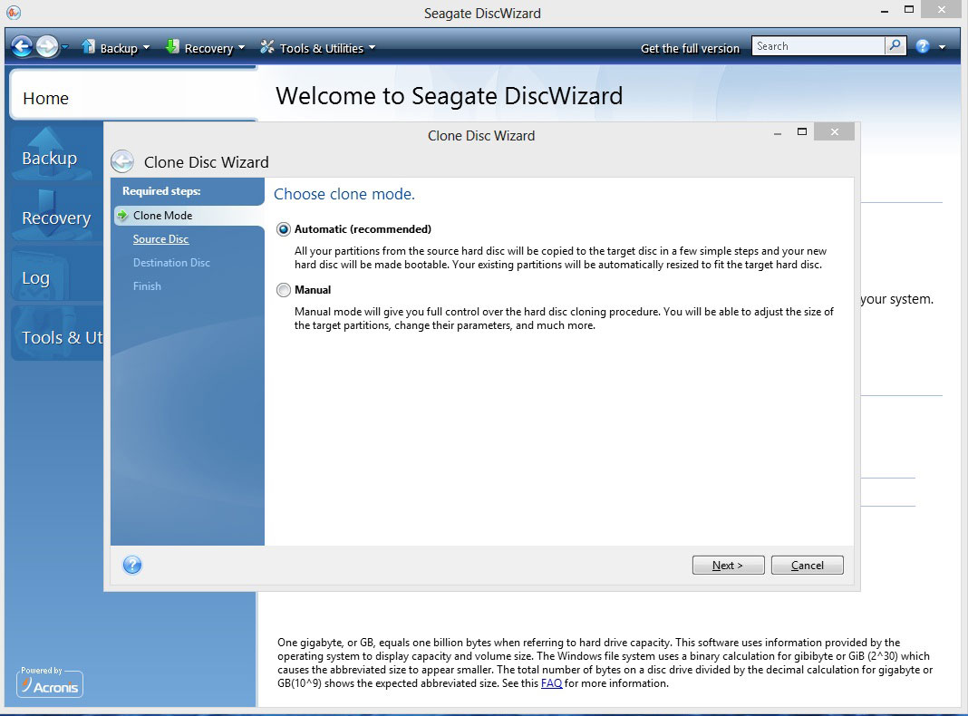 disk cloning acronis true image